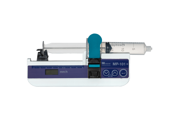 เครื่องควบคุมการให้สารละลายผ่านกระบอกฉีดยาขนาดเล็ก Syringe Driver รุ่น MP 101+ ยี่ห้อ Micrel