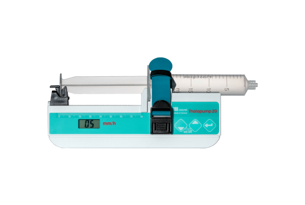 เครื่องควบคุมการให้สารละลายผ่านกระบอกฉีดยาขนาดเล็ก Syringe Driver รุ่น THALAPUMP 20 ยี่ห้อ Micrel