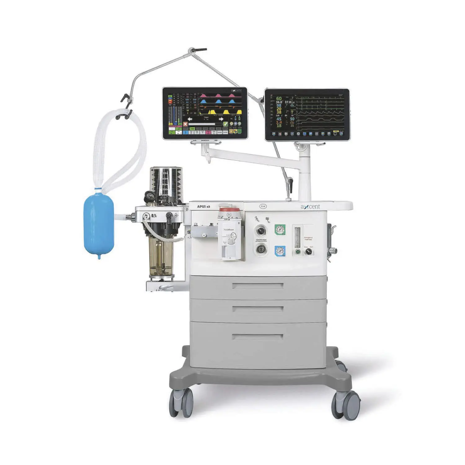 เครื่องดมยาสลบในผู้ป่วยเด็ก  Pediatric anesthesia workstation APUS x3  aXcent medical