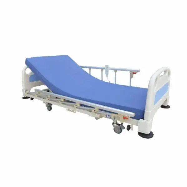 เตียงผู้ป่วยชนิดสามไกร์ปรับด้วยไฟฟ้าราวสไลด์ พร้อมเบาะและเสาน้ำเกลือ  Hospital bed BA7001  LKL