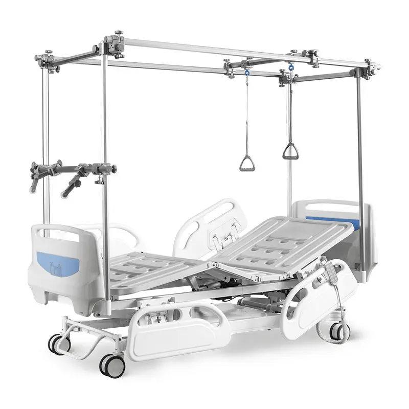 เตียงผู้ป่วยปรับด้วยไฟฟ้าชนิดมีอุปกรณ์ช่วยพยุงและดึงกระดูก  Hospital bed GB8c  Saikang