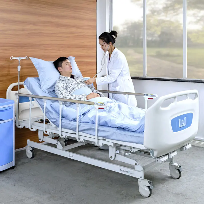เตียงผู้ป่วยปรับระดับมือหมุน  Hospital bed  D3w  Saikang