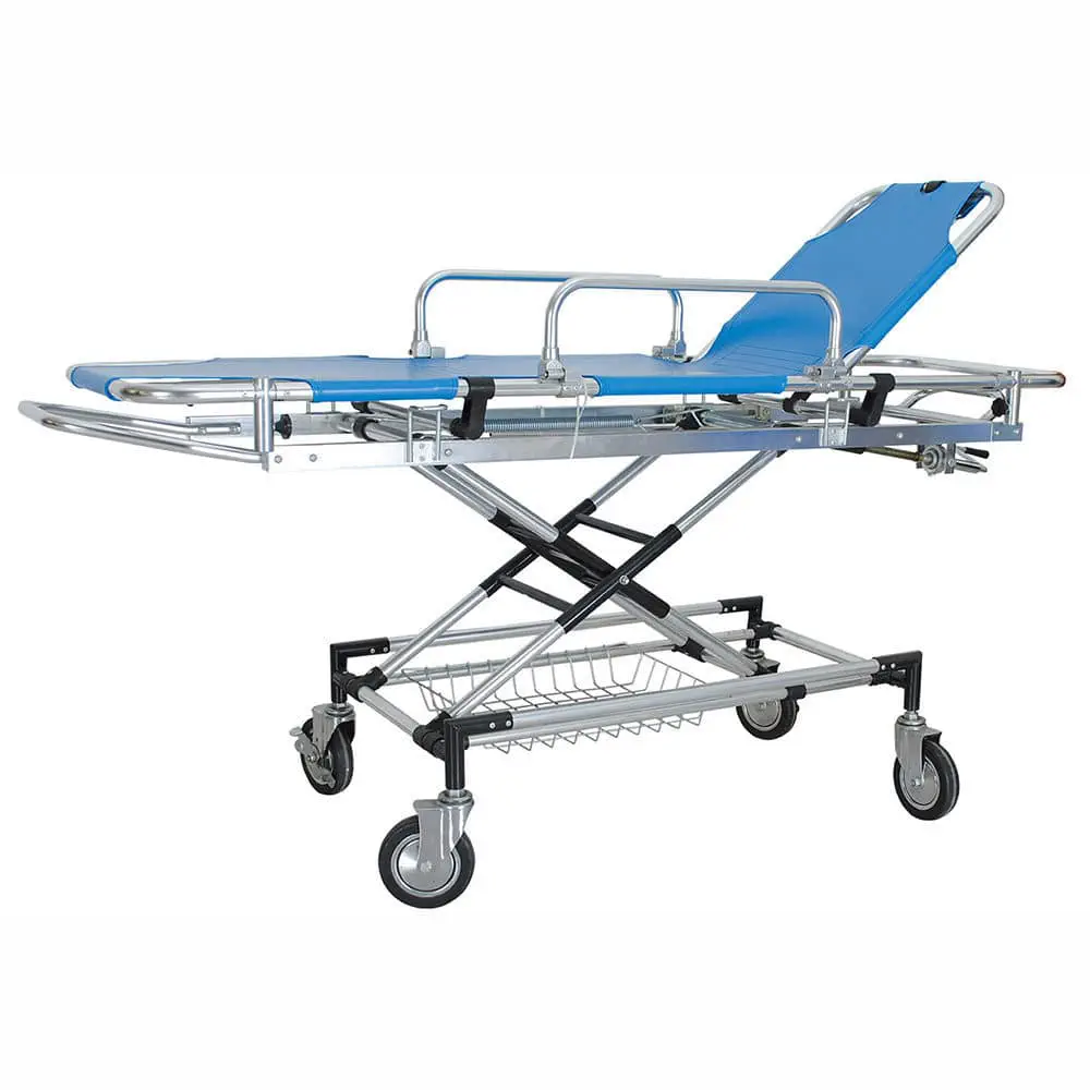 เตียงเคลื่อนย้ายผู้ป่วยปรับระดับมือหมุน  Patient transfer stretcher trolley SKB040(B)  Saikang
