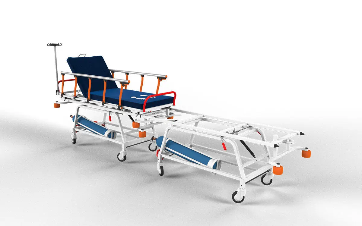 เตียงเคลื่อนย้ายผู้ป่วยสำหรับเชื่อมต่อห้องผ่าตัด  Patient transfer stretcher trolley DS 1010  Trinodal