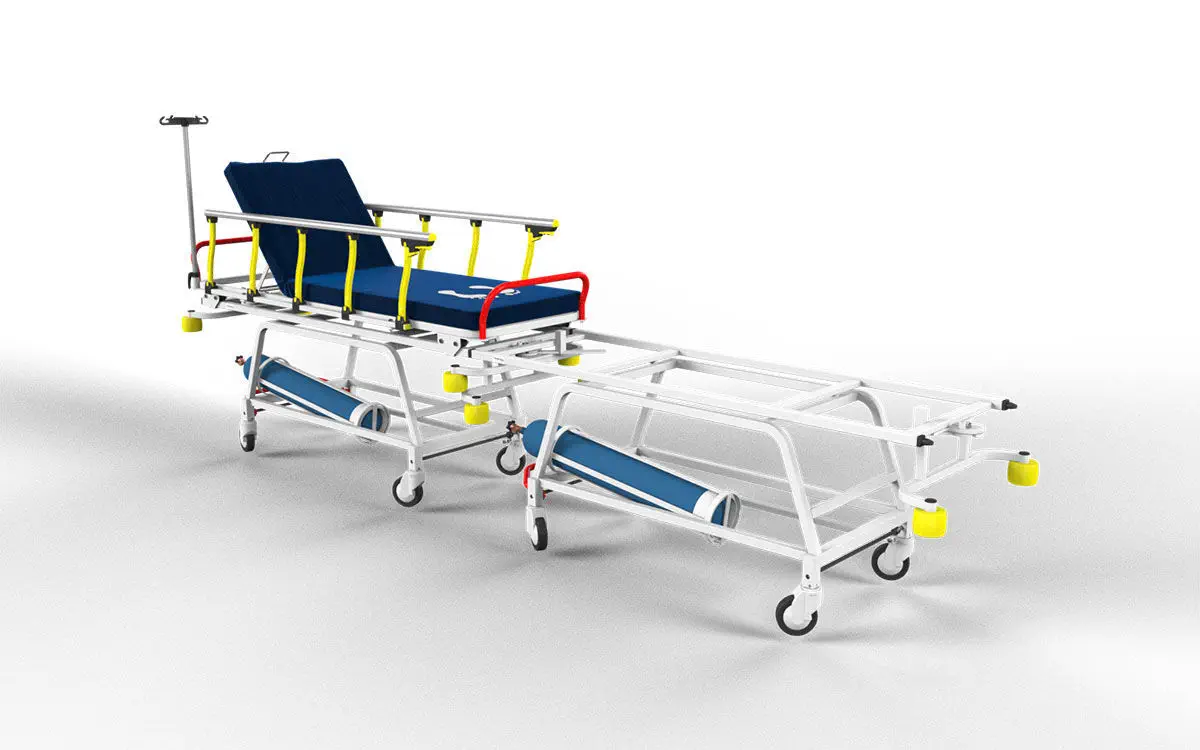 เตียงเคลื่อนย้ายผู้ป่วยสำหรับเชื่อมต่อห้องผ่าตัด  Patient transfer stretcher trolley DS 1011  Trinodal