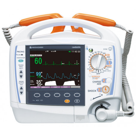 เครื่องกระตุกหัวใจด้วยไฟฟ้าแบบ Biphasic พร้อมภาคกระตุ้นหัวใจ TEC 5631K ยี่ห้อ Nihon Kohden