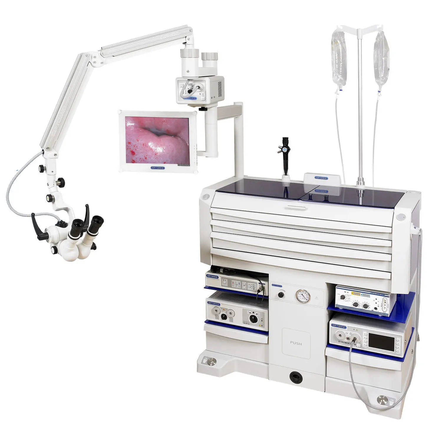 ชุดเครื่องมือตรวจหู คอ จมูก วีดิทัศน์ชุดใหญ่  Gynecological workstation OPTIMUS GYN  OPTOMIC