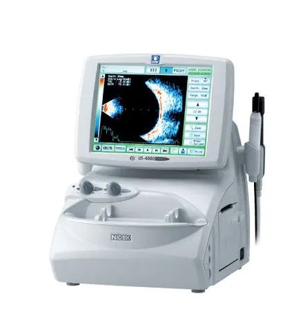 เครื่องวัดเลนส์แก้วตาเทียมด้วยคลื่นเสียงความถี่สูง  On-platform, tabletop ultrasound system US-4000  NIDEK