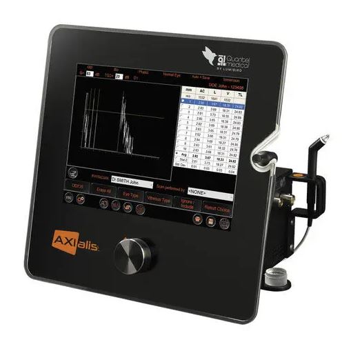 เครื่องวัดเลนส์แก้วตาเทียมด้วยคลื่นเสียงความถี่สูง  Ultrasound biometer AXIalis  Quantel Medical