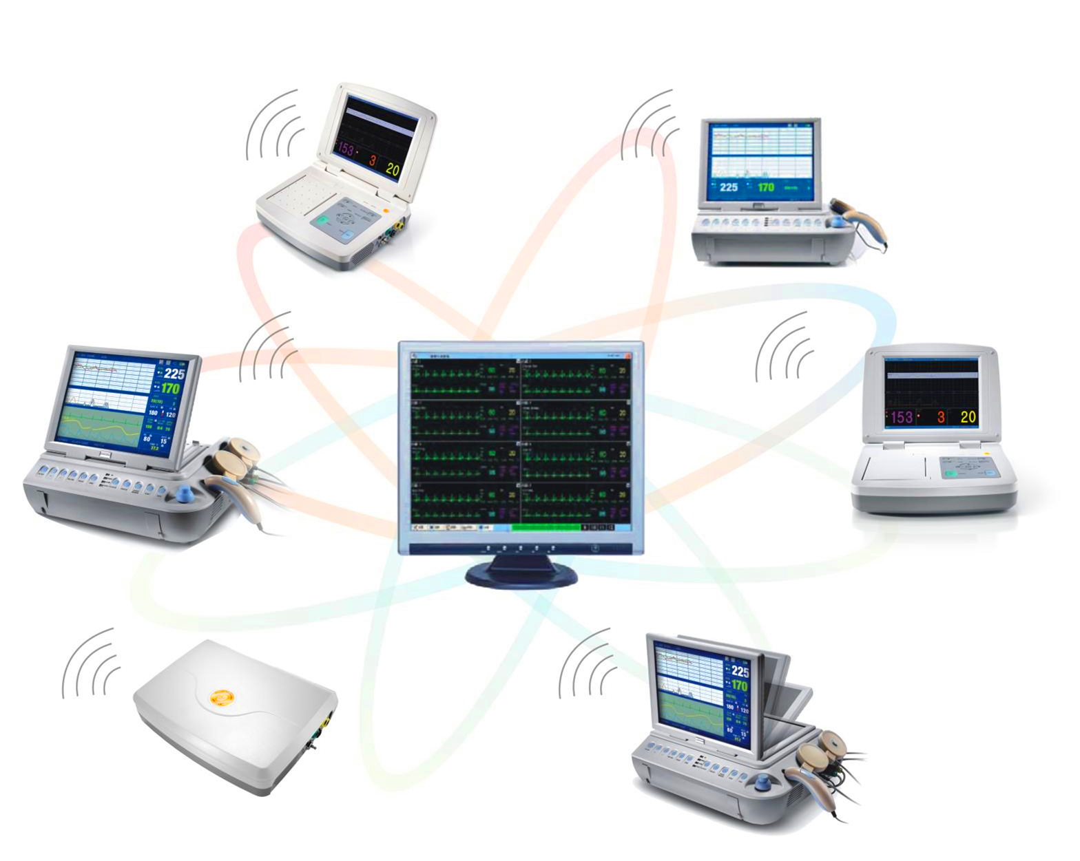 เครื่องตรวจสมรรถภาพทารกในครรภ์ภาวะวิกฤตรวมศูนย์ 8 เตียง Central Monitor for Fetal Monitoring