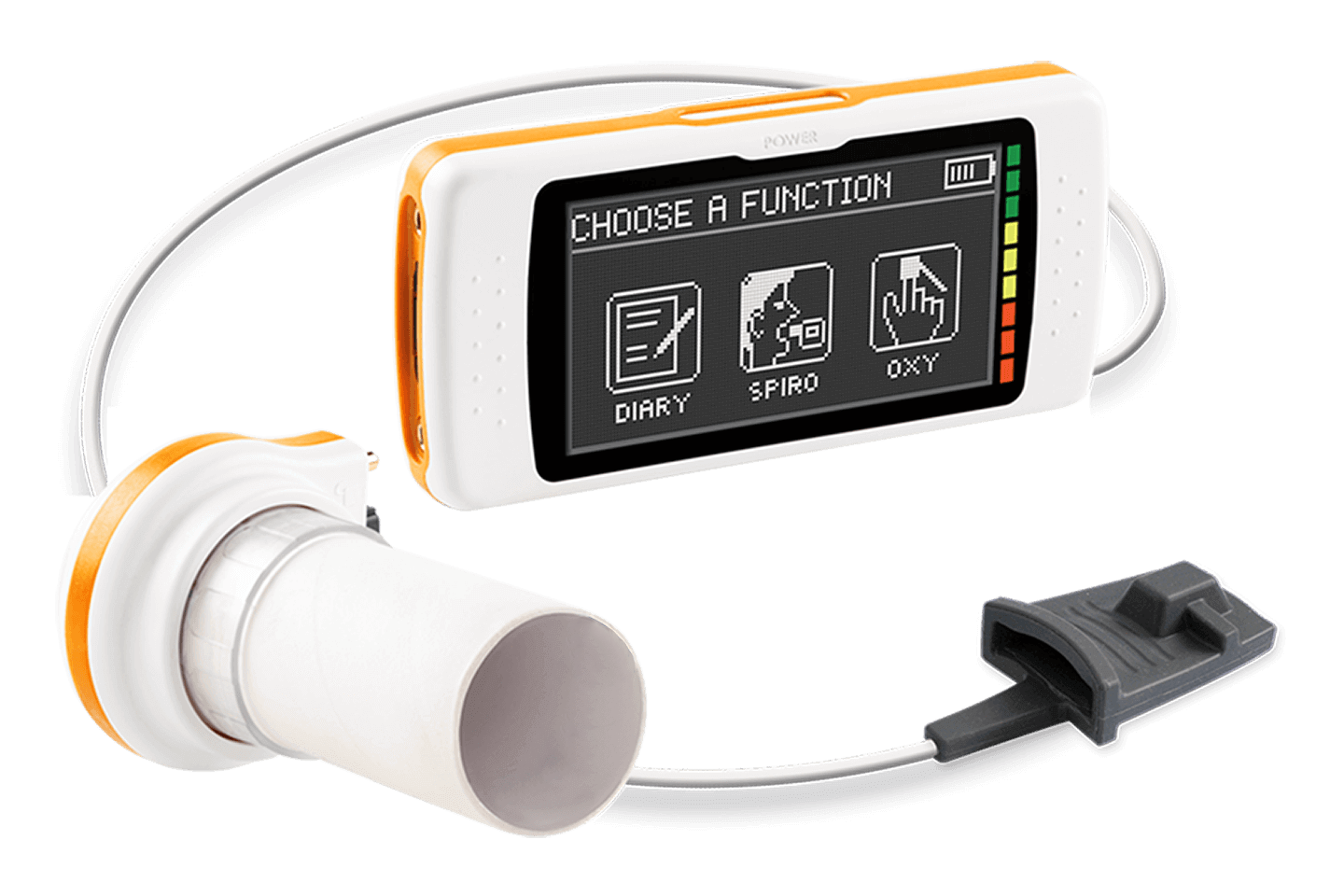 เครื่องตรวจสมรรถภาพปอดหน้าจอสัมผัสแบบพกพาพร้อมอ่านค่าออกซิเจนแบบ 3 D  Spirodoc  MIR