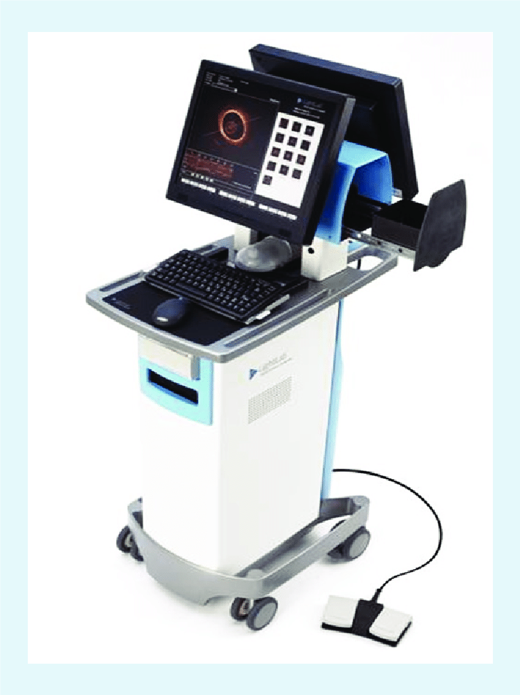 เครื่องตรวจสวนหลอดเลือดหัวใจด้วยคลื่นแสง intravascular optical coherence tomography (IOCT)