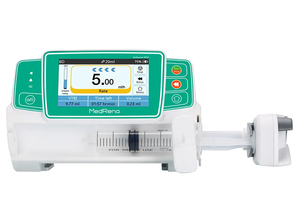 เครื่องควบคุมการให้สารละลายด้วยกระบอกฉีดยา Syringe Pump  ยี่ห้อ MedRena รุ่น SP50