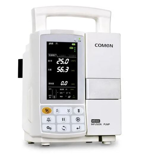 เครื่องควบคุมการให้สารละลายทางหลอดเลือดดำโดยอัตโนมัติ  1-channel infusion pump ME600  Comen