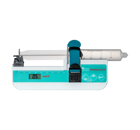 เครื่องควบคุมการให้สารละลายผ่านกระบอกฉีดยาขนาดเล็ก Syringe Driver THALAPUMP 20  Micrel