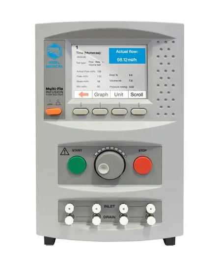 เครื่องทดสอบเครื่องให้สารละลาย  Infusion pump analyser Multi-Flo  RIGEL Medical