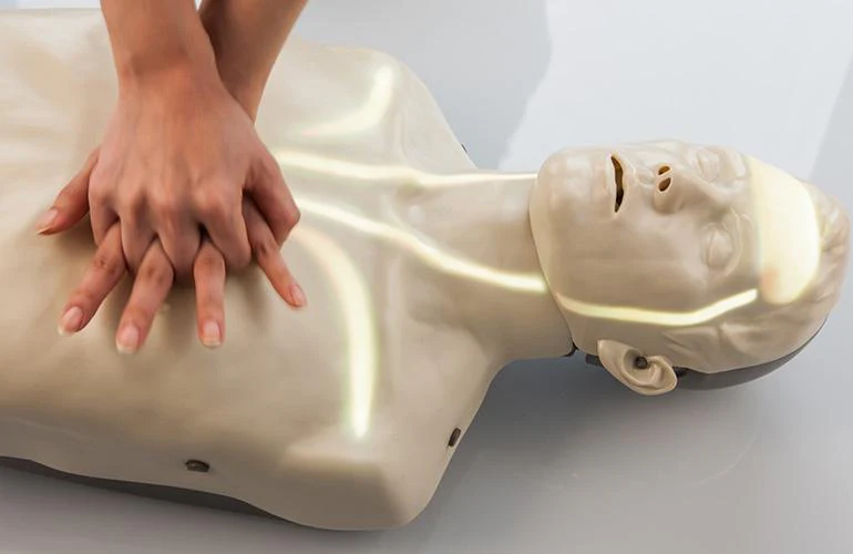 หุ่นจำลองผู้ใหญ่ใช้ในการสอน CPR ชนิดครึ่งตัว (แบบมีไฟ) Brayden CPR Training Manikin