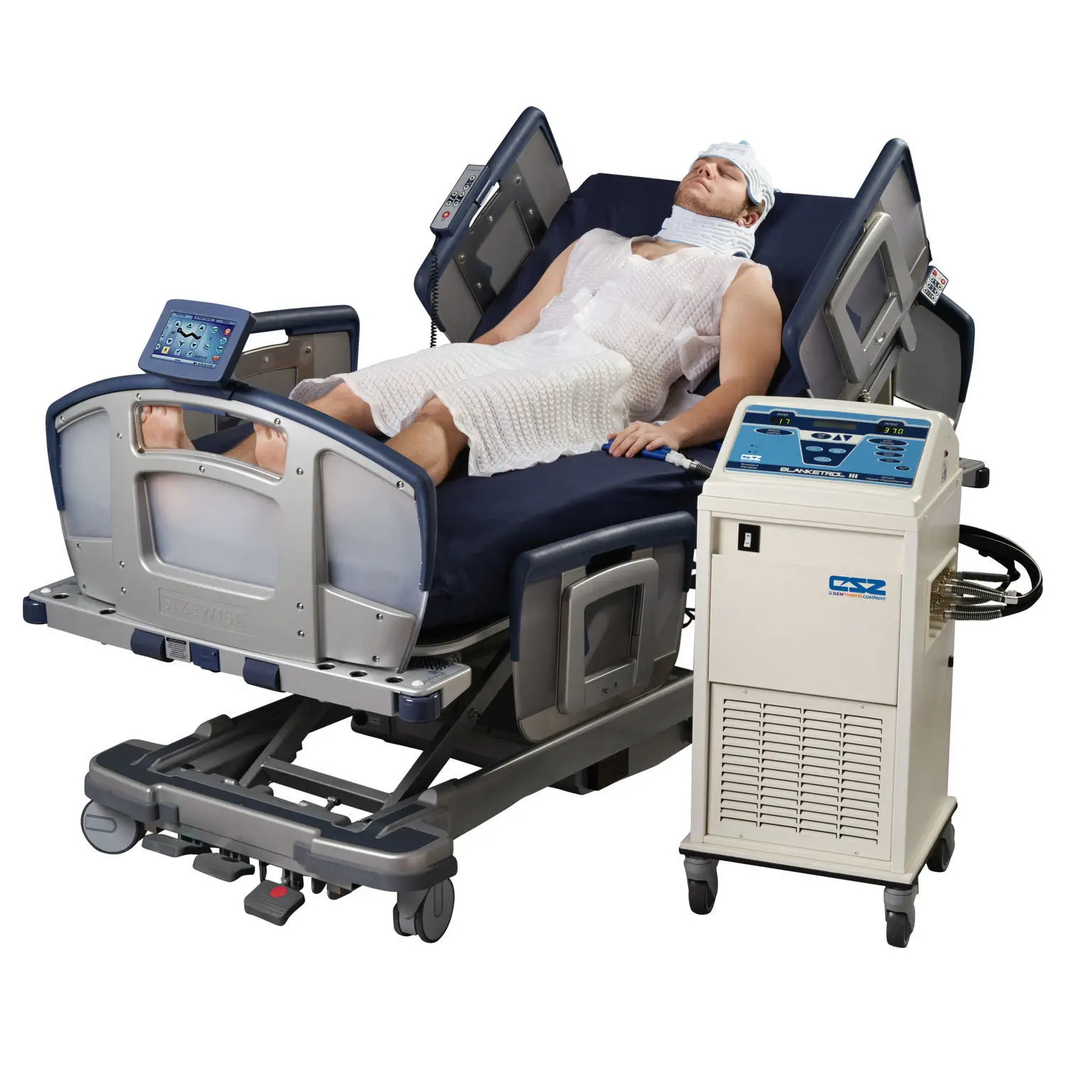 เครื่องรักษาด้วยความเย็น พร้อมเครื่องติดตามการทำงานของคลื่นสมอง  Monitoring patient cooling system Kool-Kit®  Gentherm Medical