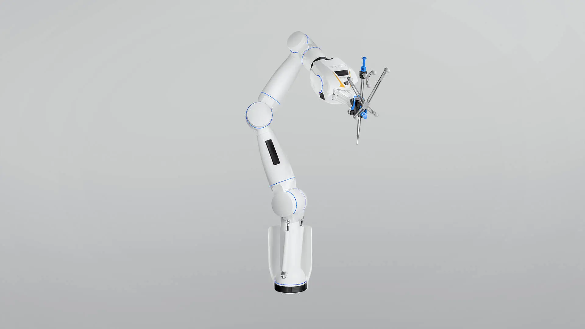 ชุดแขนหุ่นยนต์ถือกล้องขณะผ่าตัดผ่านกล้อง  Instrument holding surgical robot  Brainlab