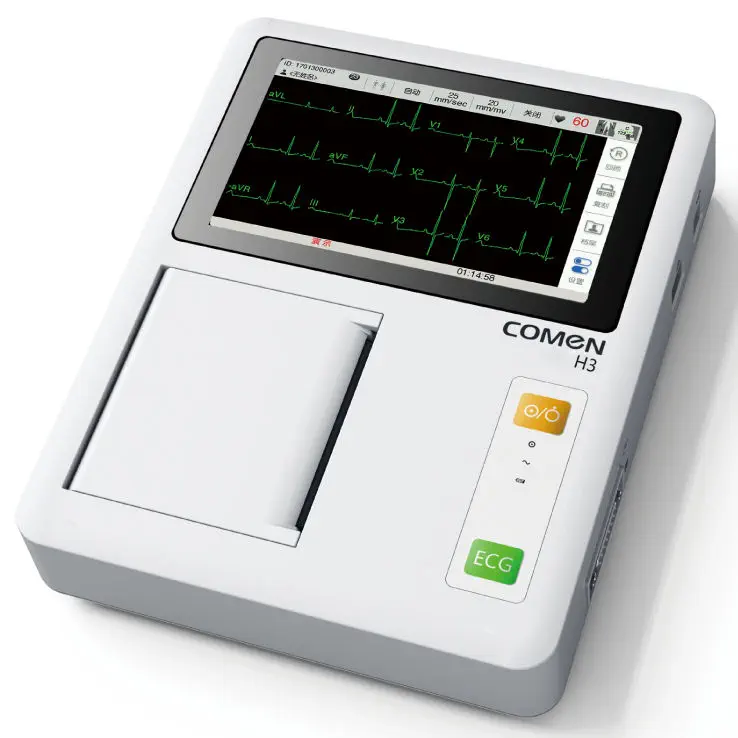 เครื่องตรวจคลื่นไฟฟ้าหัวใจ พร้อมระบบวิเคราะห์ผลชนิด 3 หลีด  3-channel electrocardiograph H3  Comen