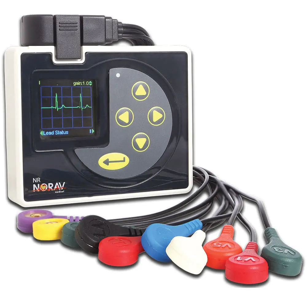 เครื่องตรวจคลื่นไฟฟ้าหัวใจ พร้อมระบบวิเคราะห์ผล  Resting electrocardiograph NR-1207-3  NORAV Medical