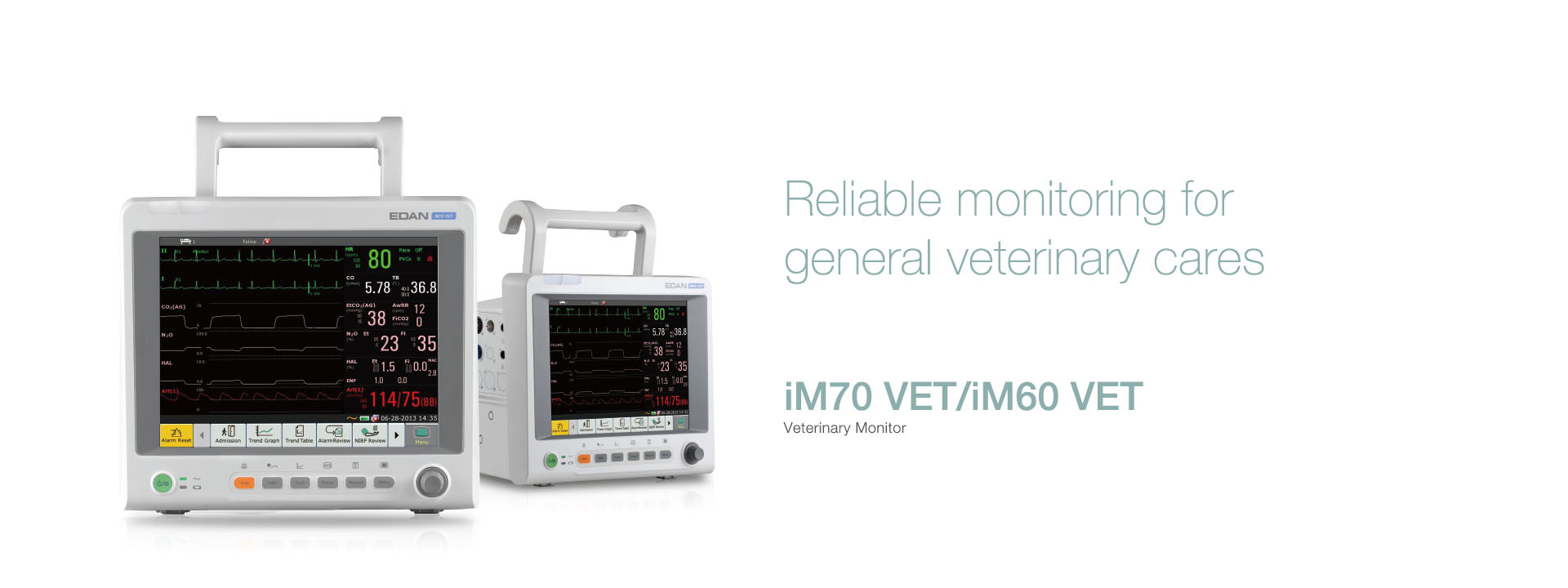 เครื่องติดตามการทำงานของหัวใจและสัญญาณชีพอัตโนมัติสำหรับสัตว์  iM60 VET/iM70 VET Veterinary Monitor  EDAN