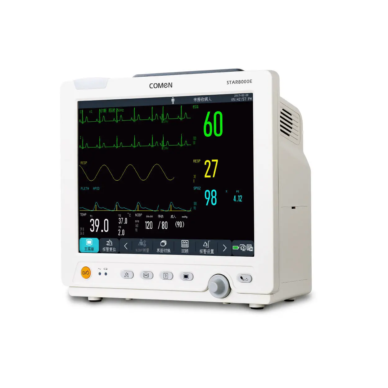 เครื่องติดตามการทำงานของหัวใจและสัญญาณชีพอัตโนมัติ  Bedside multi-parameter monitor STAR8000 series  Comen