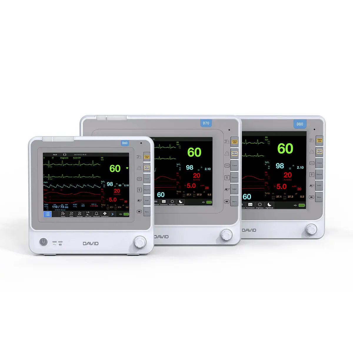 เครื่องติดตามการทำงานของหัวใจและสัญญาณชีพอัตโนมัติ  Compact patient monitor D60/D70/D80  David