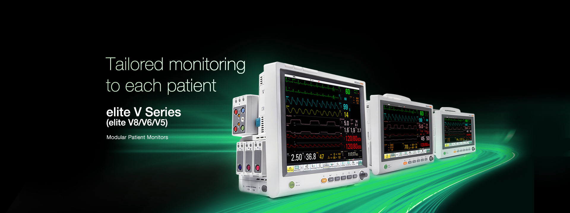 เครื่องติดตามการทำงานของหัวใจและสัญญาณชีพอัตโนมัติ  Elite V Series ( elite V8/V6/V5 ) Modular Patient Monitors  EDAN