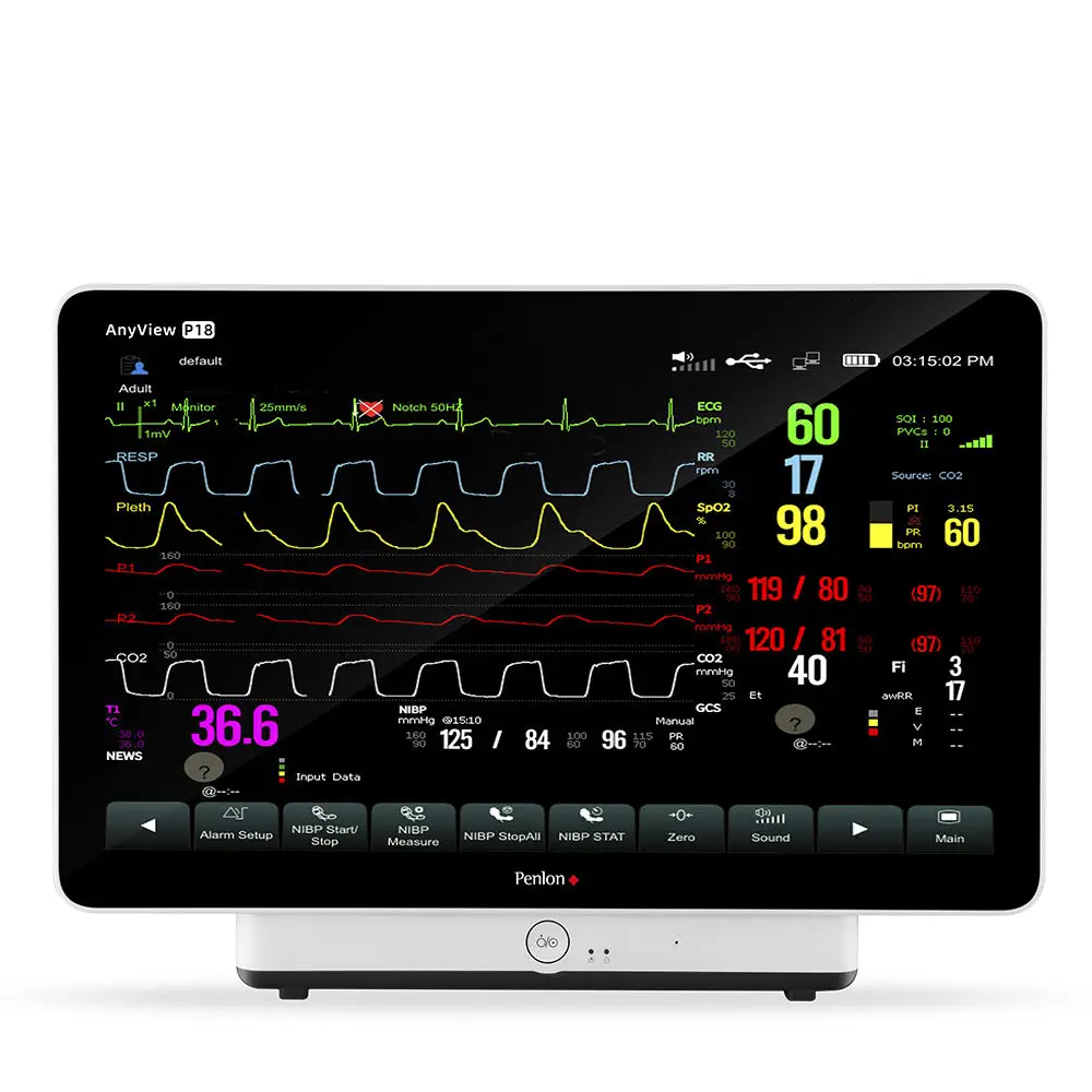 เครื่องติดตามการทำงานของหัวใจและสัญญาณชีพอัตโนมัติ  RESP patient monitor AnyView P18  Penlon