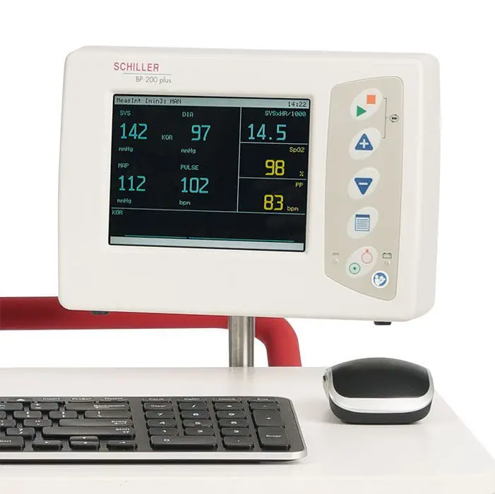 เครื่องวัดความดันโลหิตชนิดอัตโนมัติ พร้อมวัดความอิ่มตัวของออกซิเจน  Automatic blood pressure monitor BP-200 plus  SCHILLER