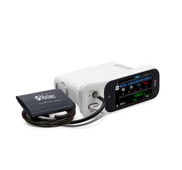 เครื่องวัดความดันโลหิตอัตโนมัติ พร้อมวัดความอิ่มตัวของออกซิเจนในเลือดแบบภายนอก PULSE OXIMETER MASIMO SET รุ่น Rad-97 NIBP