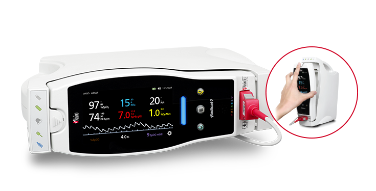 เครื่องวัดระดับความอิ่มตัวของออกซิเจนในเลือด  PULSE OXIMETER MASIMO SET Radical-7 (Touch Screen)