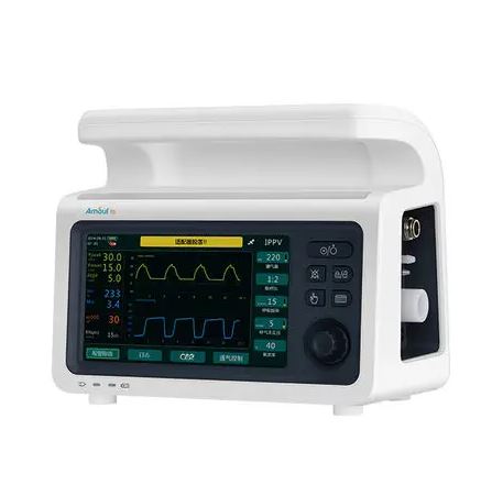 เครื่องช่วยหายใจชนิดควบคุมด้วยปริมาตรเคลื่อนย้ายได้  Intensive care ventilator T5  Amoul