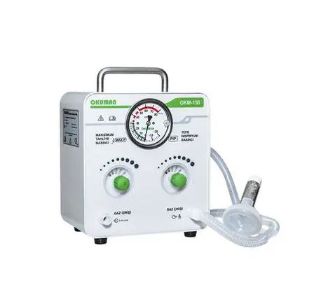 เครื่องช่วยหายใจชนิดควบคุมด้วยปริมาตรและความดันสำหรับทารก  Resuscitation ventilator OKM 150  Okuman