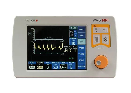 เครื่องช่วยหายใจชนิดควบคุมด้วยปริมาตรและความดันสำหรับห้องผ่าตัดและ MRI  Anesthesia ventilator AV-S  Penlon