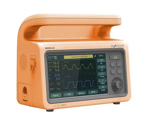 เครื่องช่วยหายใจสำหรับใช้ในรถพยาบาล  CPR ventilator MUSCA x2  aXcent medical