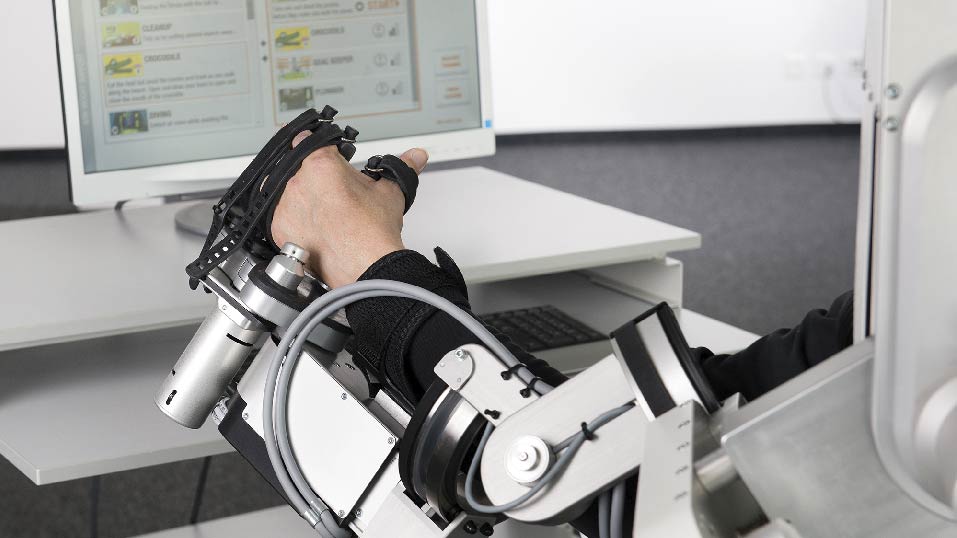 หุ่นยนต์ช่วยฟื้นฟูสมรรถภาพการเคลื่อนไหวแขน ( Robotic Devices for Arm Rehabilitation ) SENSIBLE TAB  Robotic Devices for Arm Rehabilitation