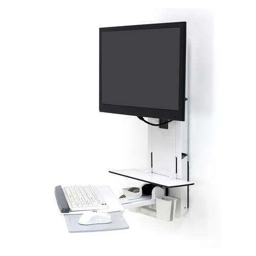Wall mouth desk สำหรับการใช้งานพื้นที่จำกัด  StyleView Sit-Stand Vertical Lift  ergotron