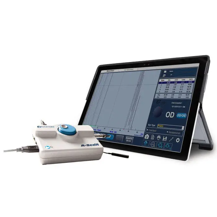 เครื่องตรวจอวัยวะภายในด้วยคลื่นเสียงความคมชัดสูง  On-platform, tabletop ultrasound system A-Scan Plus Connect  Keeler