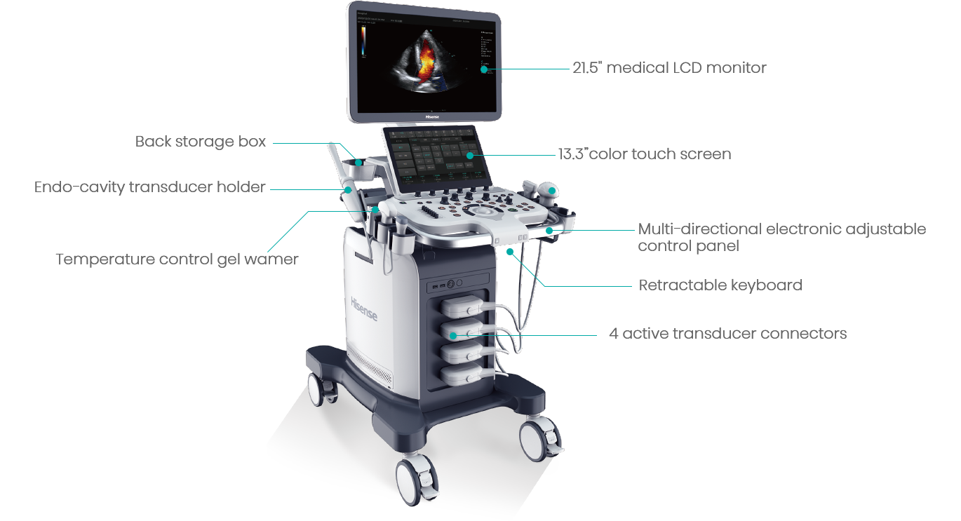 เครื่องอัลตร้าซาวด์ความชัดสูงชนิดสี  HD42 Color Doppler Ultrasound Diagnostic System  Hisense
