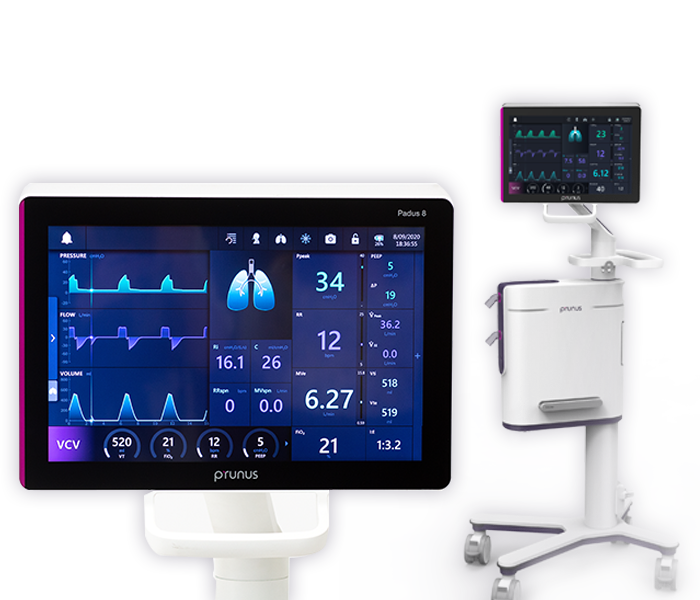 เครื่องช่วยหายใจชนิดควบคุมด้วยปริมาตรและความดัน ขนาดกลาง Padus 8/Padus 6 Prunus