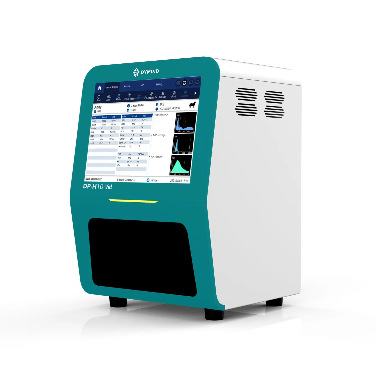เครื่องตรวจวิเคราะห์ทางห้องปฏิบัติการโลหิตวิทยาสำหรับสัตว์ Veterinary hematology analyzer DP-H10 VET  Dymind