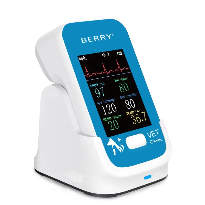 เครื่องติดตามการทำงานของหัวใจและสัญญาณชีพอัตโนมัติแบบพกพาสำหรับสัตว์  Veterinary patient monitor AM6200  Berry