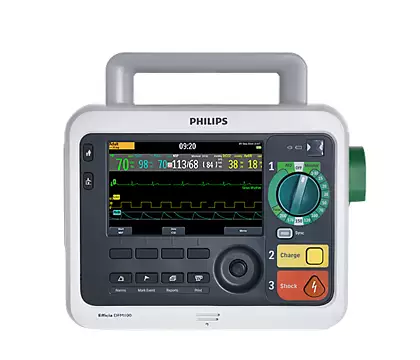 เครื่องกระตุกไฟฟ้าหัวใจชนิดไบเฟสิค พร้อมภาควัดออกซิเจนในเลือด  DFM100  Philips