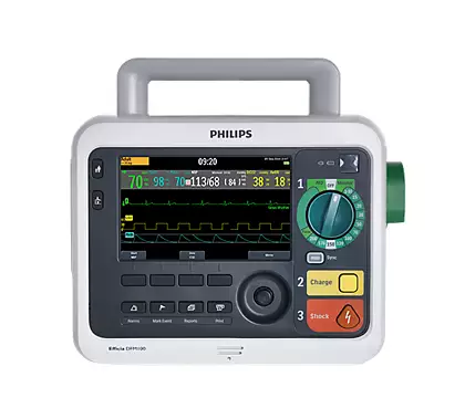 เครื่องกระตุกไฟฟ้าหัวใจชนิดไบเฟสิค พร้อมภาควัดออกซิเจนในเลือด  DFM100  Philips (Standard Option)