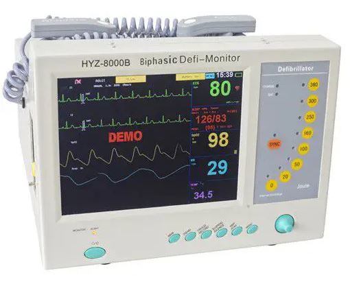 เครื่องกระตุกไฟฟ้าหัวใจ  Manual external defibrillator HYZ-9000B with multi-parameter monitor  HYZMED